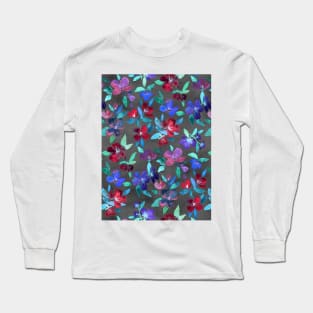 Blossoms in Cherry, Plum and Purple Long Sleeve T-Shirt